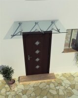 Glaswerk Westfalen - (3V) 230x90 cm klar Glasvordach inkl. Halter