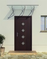 Glaswerk Westfalen- (3V)230x90cm klar Glasvordach+Halter