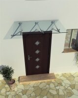 Glaswerk Westfalen - (3V) Auvent en verre transparent 250x90 cm incl. support