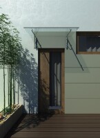 Glaswerk Westfalen - (LB) Marquesina de vidrio transparente de 140x90 cm con soporte incluido