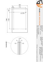 Glaswerk Westfalen - (L) 130x90 cm klar Glasvordach inkl. Halter