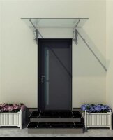Glaswerk Westfalen - (L) 130x90 cm Klarglas Glasvordach inkl. Halter