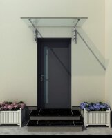 Glaswerk Westfalen - (L) 170x90 cm klar Glasvordach inkl. Halter