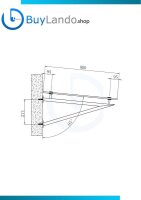 Glaswerk Westfalen - (V) 130x90 cm Klarglas Glasvordach inkl. Halter