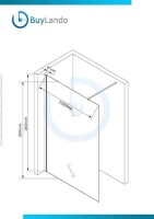 Glaswerk Westfalen - Paroi de douche à litalienne LiLy 140x200 cm, centre noir satiné