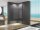 Glaswerk Westfalen - Paroi de douche à litalienne LiLy 140x200 cm, centre noir satiné