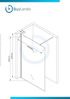 Glaswerk Westfalen - Paroi de douche à litalienne LiLy 148x200 cm, verre transparent