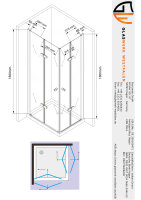 Glaswerk Westfalen- Caroline 90x75x180cm Eck Duschkabine+DT / S