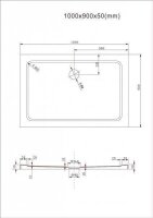 Glaswerk Westfalen - Mampara de ducha de esquina Ela de 100x90x195 cm con puerta corredera, incluye plato de ducha y sifón
