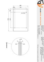 Glaswerk Westfalen - (Stb) 150x90 cm klar Glasvordach inkl. Halter