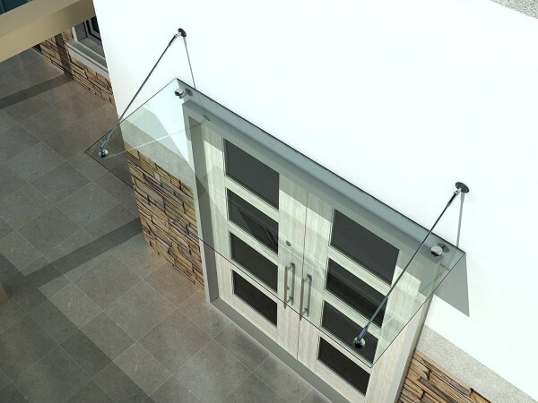 Glaswerk Westfalen- (STB)200x90cm klar Glasvordach+Halter
