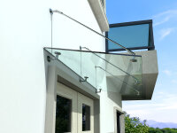 Glaswerk Westfalen - (3STR) 200x90 cm klar Glasvordach inkl. Halter