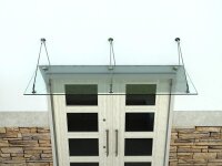 Glaswerk Westfalen- (3STB)230x90cm klar Glasvordach+Halter