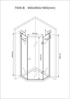 Glaswerk Westfalen- Molly 90x90x195cm Fünfeck Duschkabine