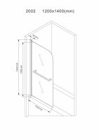 Glaswerk Westfalen- 120x140cm Badewannenaufsatz