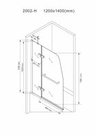 Glaswerk Westfalen- 120x140cm Badewannenaufsatz (H)