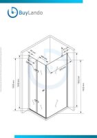 Glaswerk Westfalen - Cornelia 100x90x195 cm corner shower enclosure, incl. Tray