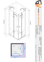 Glaswerk Westfalen - Caroline 90x75x195cm Eck Duschkabine inkl. DT