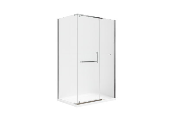 Glaswerk Westfalen - Clara 100x90x195 cm Corner Shower Enclosure with Satin Finish and Tray