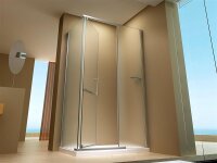 Glaswerk Westfalen - Clara 100x90x195 cm Hoekdouchecabine met satijnen afwerking en douchebak
