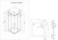 Glaswerk Westfalen- Lina 80x80x195cm Eck Duschkabine Schiebesystem+DT