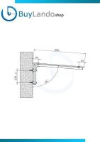 Glaswerk Westfalen - (L) 170x90 cm klar Glasvordach inkl. Halter SW