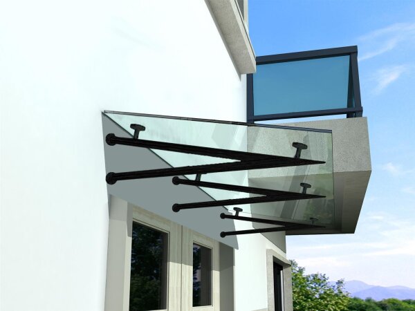 Glaswerk Westfalen- (3V)200x90cm klar Vordach+Halter SW