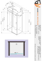 Glaswerk Westfalen - Ida 75x100x75x195cm U Duschkabine Schiebesystem