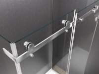 Glaswerk Westfalen - (S) Auvent en verre gris 150x90 cm incl. support noir