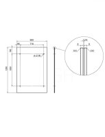 Glaswerk Westfalen - (L) Auvent en verre gris 120x90 cm incl. support noir