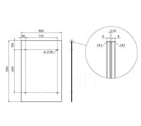 Glaswerk Westfalen - (L) Auvent en verre gris 150x90 cm incl. support noir