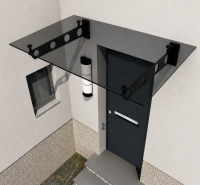 Glaswerk Westfalen - (S) 120x90 cm Grauglas Glasvordach...