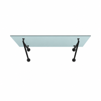 Glaswerk Westfalen - (V) 120x90 cm Milchglas Glasvordach inkl. Halter SW