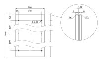 Glaswerk Westfalen - (3L) Marquesina de vidrio transparente de 180x90 cm con soporte incluido