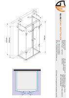 Glaswerk Westfalen- Emma 80x100x80x180cm U Duschkabine+TS