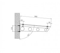 Glaswerk Westfalen - (3S) Pensilina in vetro satinato 230x90 cm con supporto nero