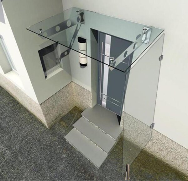 Glaswerk Westfalen- Seitenteil,  klar für Vordächer 200x80cm