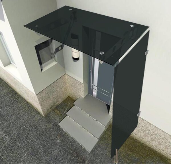 Glaswerk Westfalen - Panel lateral de cristal gris para marquesinas 200x80cm