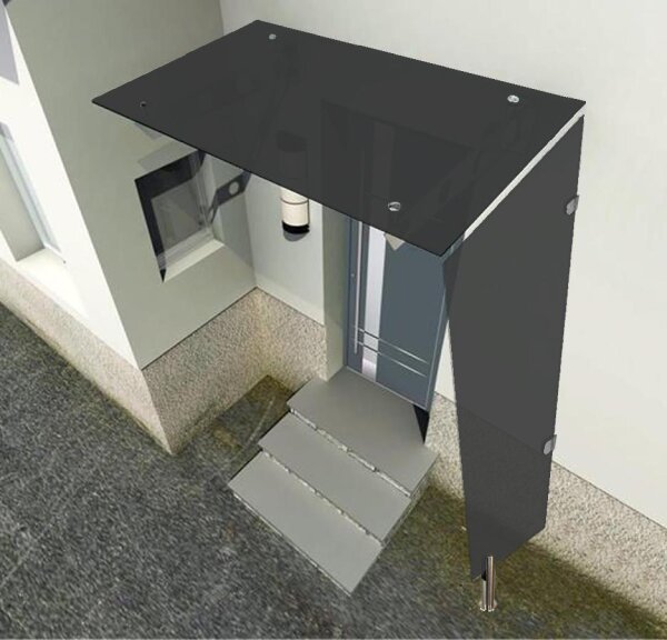 Glaswerk Westfalen - Panneau latéral, verre gris pour auvents 200x80x60cm