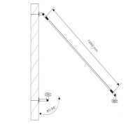 Glaswerk Westfalen - (3STR) 250x90 cm Milchglas Glasvordach inkl. Halter SW