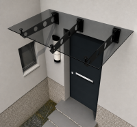 Glaswerk Westfalen - (3S) 200x90 cm Grauglas Glasvordach...