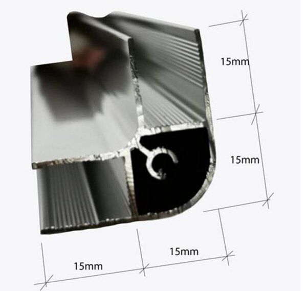 Glaswerk Westfalen - Profilo a U in alluminio 200x30x30cm