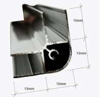 Glaswerk Westfalen - 200x30x30 cm Aluminium U-Profil