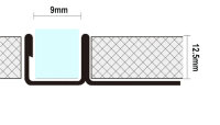 Glaswerk Westfalen - 2440x12,5x9mm RVS U-profiel