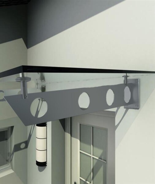 Glaswerk Westfalen - SET S Halter für Glasvordach - Edelstahl RAL7016