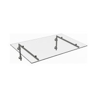 Glaswerk Westfalen - (L) 120x90 cm klar Glasvordach inkl. Halter RAL7016