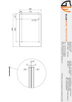 Glaswerk Westfalen - (S) 120x90 cm klar Glasvordach inkl. Halter RAL7016
