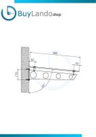 Glaswerk Westfalen- (S)200x90cm klar Vordach+Halter RAL7016