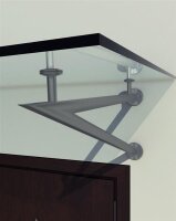 Glaswerk Westfalen - (V) 130x90 cm klar Glasvordach inkl. Halter RAL7016