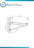 Glaswerk Westfalen - (V) 200x90 cm klar Glasvordach inkl. Halter RAL7016
